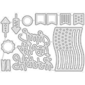 Independence Day Cutting Dies for Card Making, Cutting Dies Cut Stencils for DIY Scrapbooking Photo Album Decorative Embossing Paper Dies for Card Making Templated