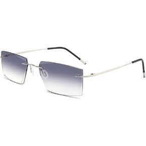 Bifocal Reading Glasses For Men Women Rimless Blue Light Blocking Glasses Diamond Cut Readers Titanium Eyeglasses