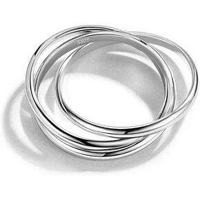 Minimalist 100% 925 Silver Ring-Women's Sterling Silver Triple Ring Ring-Glamour Jewelry 5# -11# Cocktail Party Ring Unisex Accessories