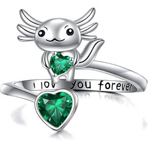 CRMAD Axolotl Ring for Women 925 Sterling Silver Axolotl Jewelry Gifts