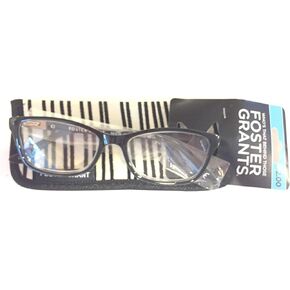 Foster Grant Jules Black Men Reading Glasses/W case 1.50