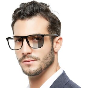 MARE AZZURO Photochromic Reading Glasses Men Blue Light Blocking Oversized Square Readers 1.0 1.5 2.0 2.5 3.0 3.5 4.0