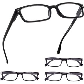 GUD Reading Glasses 4 Pairs Classic Style Readers Comfort Reader Eyeglasses Women Men Reading (2 Black + 2 DEMI, 0.50)