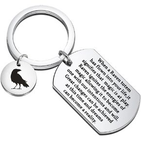 FAADBUK Raven Keychain Raven Lover Gift Inspirational Gift for Animal Lover