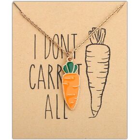 Carrot Pendant Necklace I Don’t Carrot All Vegan Necklace Jewelry Vegetarian Gift Carrot Lover Gift