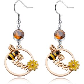Bee Earring Honey Bee Pendant Jewelry Queen Earrings Insect Earrings Honey Bee Lover Gift Birthday Gift Christmas Jewelry