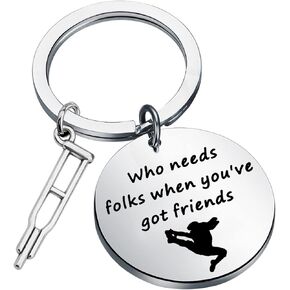 Musical Inspired Pendant Jewelry Who Needs Folks When You’ve Got Friends Keychain Musical Theatre Gift