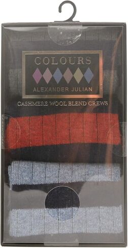 Men's Wool Cashmere Blend Crew Socks, Pack of 3 in Saudi Arabia