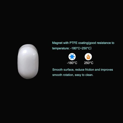 MECCANIXITY محرك مغناطيسي خلاط قضيب تحريك 5 مم (0.2 بوصة) شكل اسطوانة PTFE طلاء مغناطيس أبيض للمختبر حزمة من 4 in Kuwait