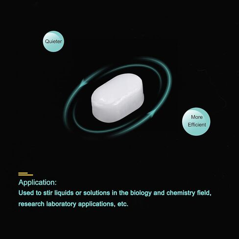 MECCANIXITY محرك مغناطيسي خلاط قضيب تحريك 5 مم (0.2 بوصة) شكل اسطوانة PTFE طلاء مغناطيس أبيض للمختبر حزمة من 4 in Kuwait