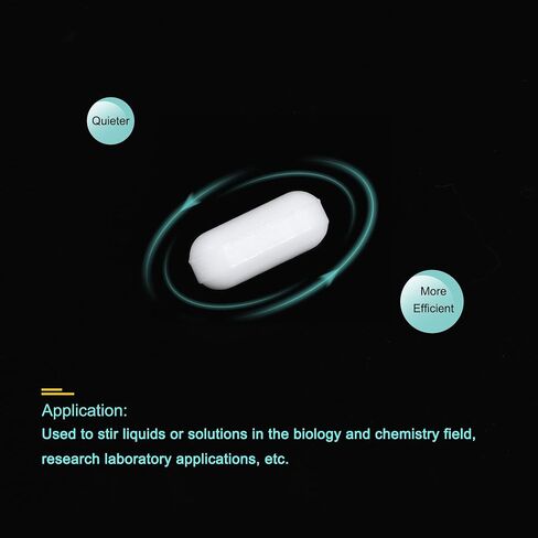 MECCANIXITY محرك مغناطيسي خلاط قضيب تحريك 5 مم (0.2 بوصة) شكل اسطوانة PTFE طلاء مغناطيس أبيض للمختبر حزمة من 4 in Kuwait