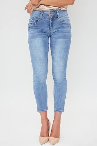 Royalty Women's Petite Wannabettabutt 3 Button Skinny Ankle Jean with Recycled Fiber in Saudi Arabia