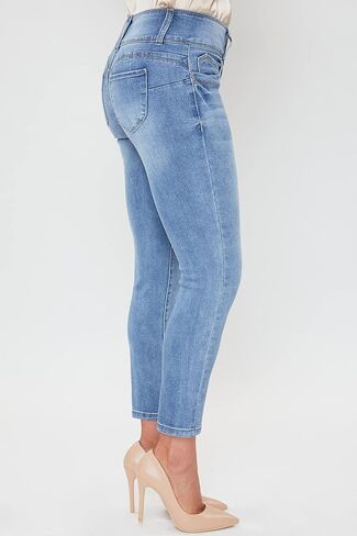 Royalty Women's Petite Wannabettabutt 3 Button Skinny Ankle Jean with Recycled Fiber in Saudi Arabia