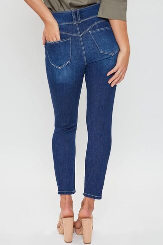 Royalty Women's Petite Wannabettabutt 3 Button Skinny Ankle Jean with Recycled Fiber in Saudi Arabia