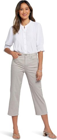 NYDJ Women's Joni High-Rise Relaxed Capri, Sandbar Stripe in Saudi Arabia