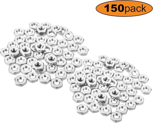 150 قطعة #10-24 صامولة سداسية، 304 من الفولاذ المقاوم للصدأ، محرك سداسي، مشابك صواميل صغيرة UNC، صامولة بديلة 10-24 SAE، اليد اليمنى، صغيرة in Kuwait