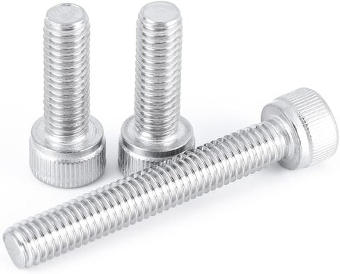 مسامير M6x55mm، 25 قطعة M6-1.0x55mm براغي غطاء رأس المقبس، بقعة آلة من الفولاذ المقاوم للصدأ، محرك مقبس ألين، خيط كامل، لمسة نهائية لامعة، الكمية 25 in Kuwait
