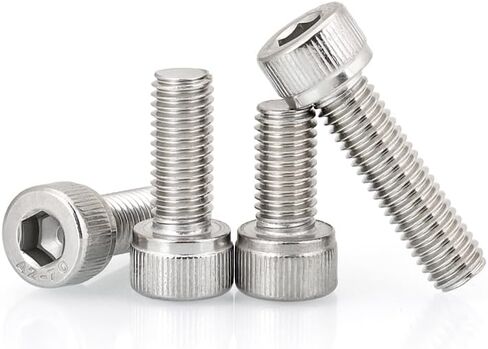 مسامير M6x55mm، 25 قطعة M6-1.0x55mm براغي غطاء رأس المقبس، بقعة آلة من الفولاذ المقاوم للصدأ، محرك مقبس ألين، خيط كامل، لمسة نهائية لامعة، الكمية 25 in Kuwait