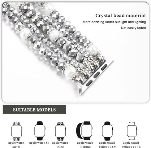 سوار مطرز متوافق مع سوار ساعة Apple مقاس 38 مم 40 41 42 44 45 49 مم للنساء، بديل سوار iWatch الأنيق والعصري المتوافق مع سلسلة iWatch SE 9 8 7 6 5 4 3 2 1 in Kuwait