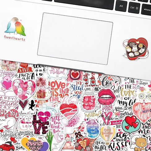 50 Pcs Love Stickers | I Love You Waterproof Vinyl Stickers for Bike Water Bottles Laptop Bicycle Refrigerator Cup Luggage Computer Mobile Phone Skateboard Decals in Saudi Arabia