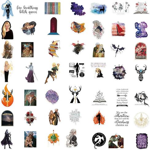 50 قطعة من ملصقات عرش الزجاج، ملصقات للأطفال، ملصقات رواية للأطفال والمراهقين والبالغين، ملصقات تزيين من الفينيل مقاومة للماء لزجاجة المياه وأمتعة الكمبيوتر المحمول (عرش الزجاج 50) in Kuwait