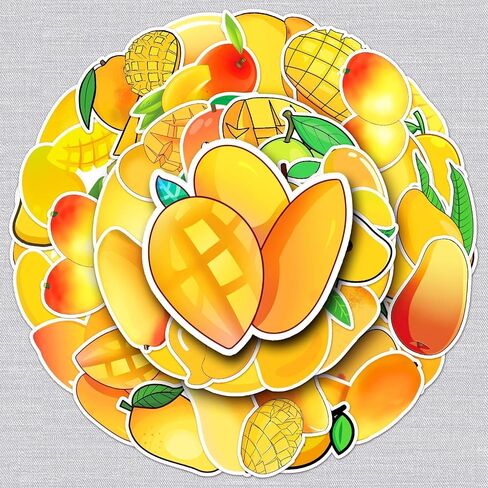 Mango Stickers for Teens Kids Boys Girls,50Pcs Gift Stickers Pack for Laptop Skateboard Luggage Car Bike Cup Computer Water Bottle Decor,Cute Kawaii Mango Vinyl Waterproof Sticker Decals in Saudi Arabia