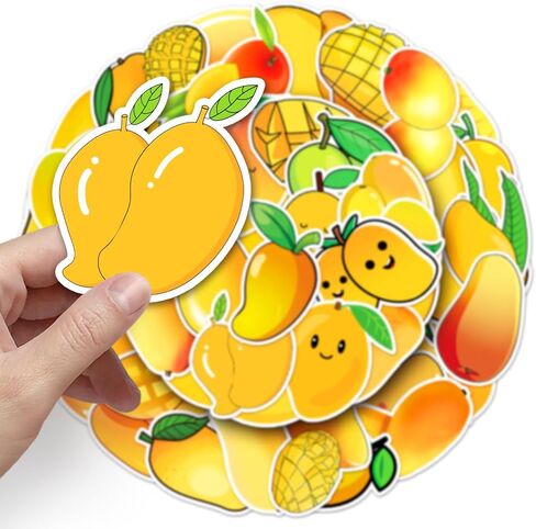 Mango Stickers for Teens Kids Boys Girls,50Pcs Gift Stickers Pack for Laptop Skateboard Luggage Car Bike Cup Computer Water Bottle Decor,Cute Kawaii Mango Vinyl Waterproof Sticker Decals in Saudi Arabia