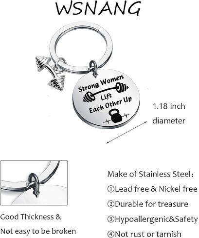 WSNANG Fitness Keychain Strong Women Lift Each Other Up Keychain Gym Workout Jewelry Fitness Motivational Gift for Women in Saudi Arabia