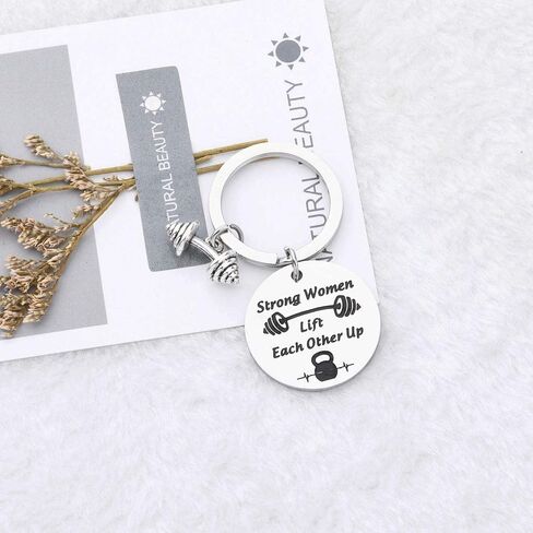 WSNANG Fitness Keychain Strong Women Lift Each Other Up Keychain Gym Workout Jewelry Fitness Motivational Gift for Women in Saudi Arabia