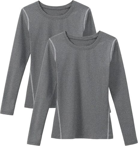 Ukaste Women's Compression Performance Shirts Long-Sleeve Quick Dry Workout Running T-Shirt, Pack of 2 in Saudi Arabia