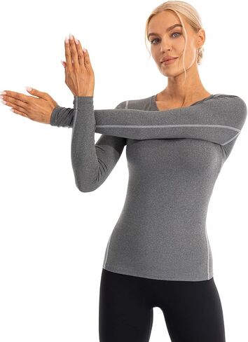 Ukaste Women's Compression Performance Shirts Long-Sleeve Quick Dry Workout Running T-Shirt, Pack of 2 in Saudi Arabia