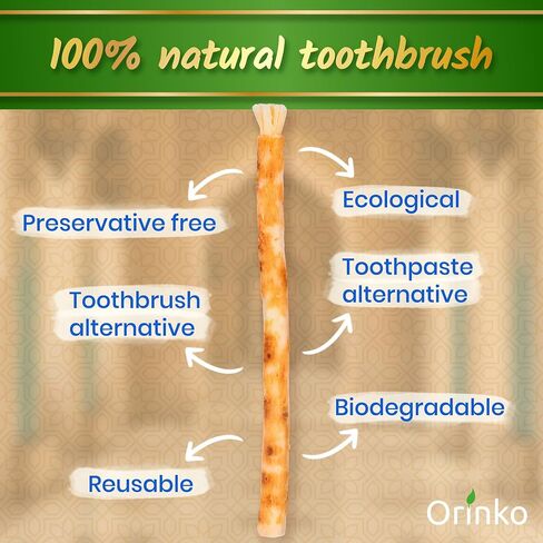 5 Miswak Sticks for Teeth + Protection Holder - 100% Natural Miswak Toothbrush - Cleaning, Disinfecting and Whitening - Salvadora Persica Stick Ecological, Biodegradable and Vegan - Ebook Provided in Saudi Arabia