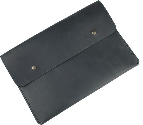 حافظة ماك بوك اير 13 بوصة من الجلد الطبيعي 100% مصنوعة يدويًا/حقيبة ماك بوك اير 13 بوصة (أسود) in Kuwait