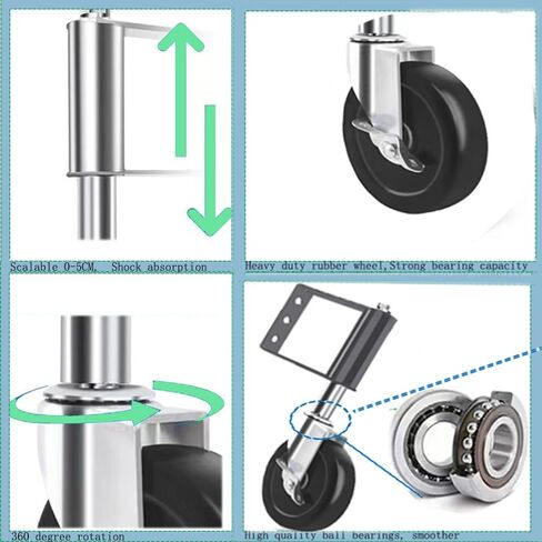 عجلات البوابة عجلات البوابة لسياج البوابة الخشبية في الهواء الطلق بوابة دعم عجلة البوابة الربيع محملة عجلات البوابة عجلات دوارة مع الفرامل عجلات بوابة المزرعة عجلة مطاطية للسياج في الهواء الطلق (5 بوصة) in Kuwait