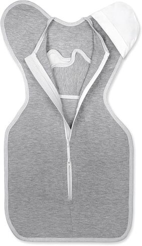 Swaddle Blanket, Sleep Sack, Arms up,Easy arm in and Out, Inner Secure Band for preventing from Moro Reflex, Extra Zipper Protector, Back Hand Open Type for arms Free (Grey, Medium) in Saudi Arabia