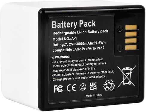 Camera Batteries for Arlo Pro/Arlo Pro 2, 3000mAh 7.2V Rechargeable Lithium-ion Cam Battery for Arlo Camera, NOT for Arlo Ultra 2/Arlo Pro 3, 1 Pack in Kuwait