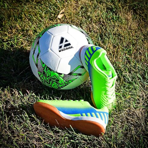 Vizari Santos Junior Indoor Soccer Shoes - Durable & Water-Resistant Soccer Shoes for Kids - Lightweight & Adjustable Youth Soccer Soccer with Round Studs for Maximum Traction & Superior Ball Control in Saudi Arabia