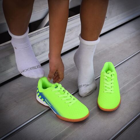 Vizari Santos Junior Indoor Soccer Shoes - Durable & Water-Resistant Soccer Shoes for Kids - Lightweight & Adjustable Youth Soccer Soccer with Round Studs for Maximum Traction & Superior Ball Control in Saudi Arabia