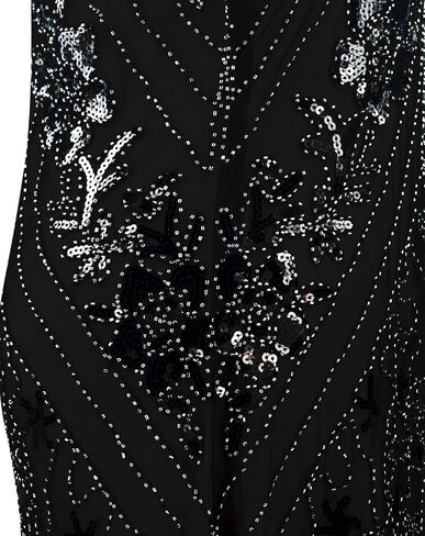 Women Evening Dress 1920s Floral Sequin Mermaid Hem Maxi Long Formal Ball Gown with 20s Accessories Set in Saudi Arabia