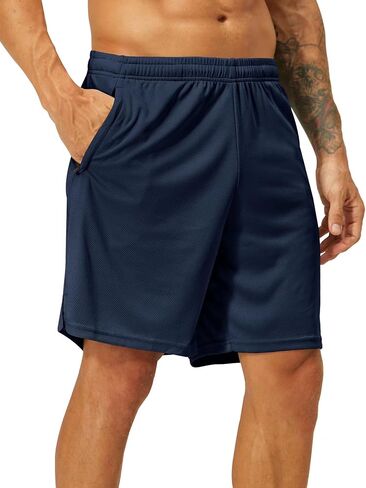 شورت رياضي للرجال من EZRUN بطول 17.78 سم خفيف الوزن وسريع الجفاف للجري للصالة الرياضية مع جيوب بسحاب in Kuwait