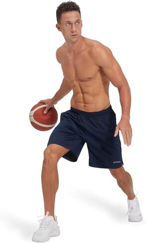 شورت رياضي للرجال من EZRUN بطول 17.78 سم خفيف الوزن وسريع الجفاف للجري للصالة الرياضية مع جيوب بسحاب in Kuwait