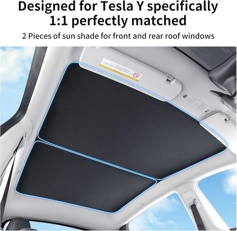 نافذة السقف مظلة عازلة للأشعة فوق البنفسجية حماية من الكريستال الجليدي نانو عاكس الشمس الظل غطاء فتحة السقف ظلال حجب الحرارة لطراز تسلا 3/Y 2021-2023 in Kuwait