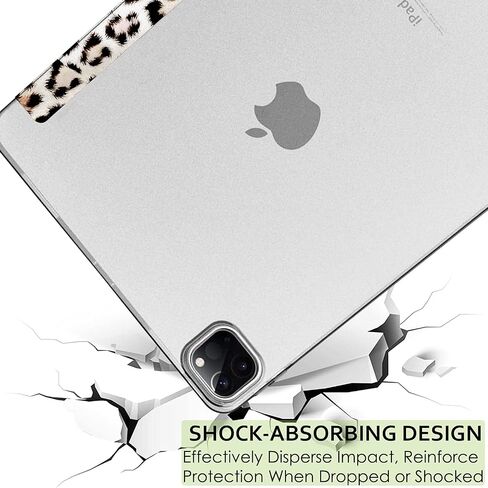 حافظات DuraSafe لجهاز iPad PRO 11 بوصة 2 2020 3 2021 [ PRO 11 2nd 3rd ] A2377 A2459 A2301 MHMT3LL/A MHMU3LL/A MY332LL/A MY342LL/A غطاء خلفي مطبوع خفيف الوزن من البولي كربونات بحامل مزدوج الزاوية - جلد الفهد in Kuwait