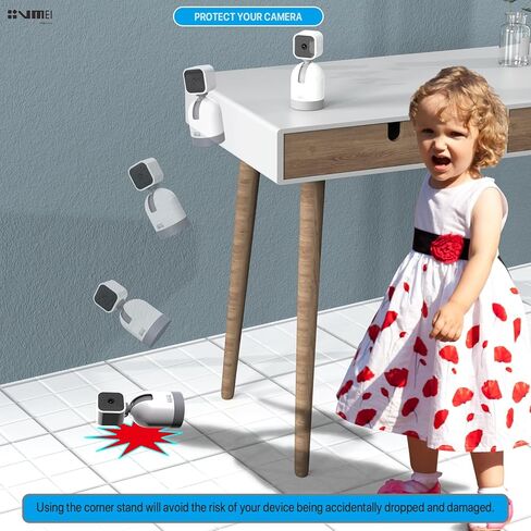 دعامة تثبيت على الحائط بزاوية من الفولاذ المقاوم للصدأ لكاميرا Blink Mini ذات الإمالة المقاومة للصدأ، موفرة للمساحة، تمنع الجهاز من السقوط عن طريق الخطأ، لا توجد نقاط عمياء للكاميرات - أسود غير لامع in Kuwait