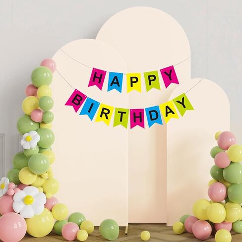 Wedding Arch Cover 3 Set 4,5,6FT, Beige Arch Backdrop Cover Round Top Spandex Backdrop Stand Covers for Wedding Birthday Party Baby Shower Banquet Arch Decoration in Saudi Arabia