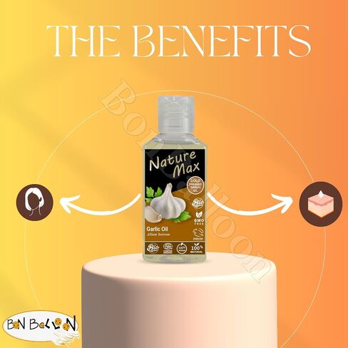 Nature Max Garlic Oil Natural Undiluted Pure Oils For Hair Skin Care Cold Pressed Premium (1 Pack = 3.38 oz / 100 ml) زيت الثوم in Saudi Arabia