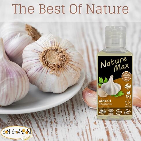 Nature Max Garlic Oil Natural Undiluted Pure Oils For Hair Skin Care Cold Pressed Premium (1 Pack = 3.38 oz / 100 ml) زيت الثوم in Saudi Arabia