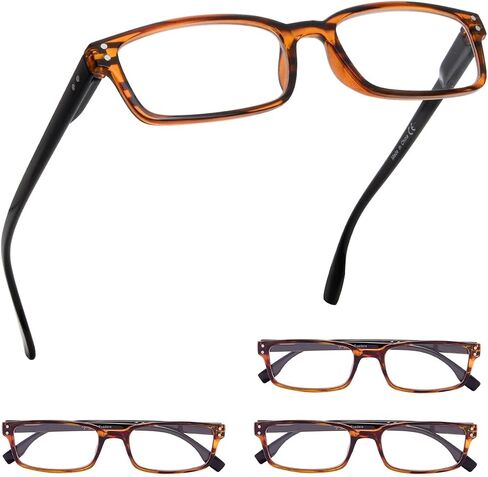 GUD Reading Glasses 4 Pairs Classic Style Readers Comfort Reader Eyeglasses Women Men Reading (2 Black + 2 DEMI, 0.50) in Saudi Arabia