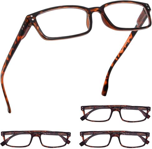 GUD Reading Glasses 4 Pairs Classic Style Readers Comfort Reader Eyeglasses Women Men Reading (2 Black + 2 DEMI, 0.50) in Saudi Arabia