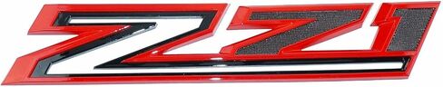 2X Large Size Z71 RH LH Side Fender Emblem Nameplate Badge Decal Replacement for 2019-2021 Chevy Silverado (Black Red) in Saudi Arabia